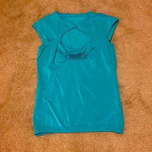 Cute turquoise cut-out shirt